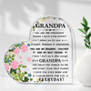 Cadre photo souvenir en acrylique transparent en forme de cœur gravé de messages d'amour pour un grand-père