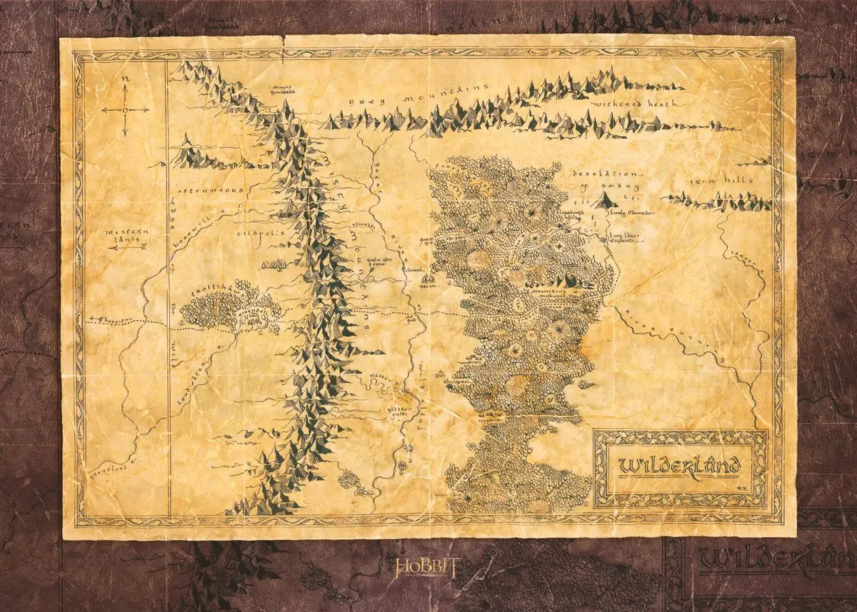 Vintage retro world map canvas wall art showing a detailed historical map of a region.