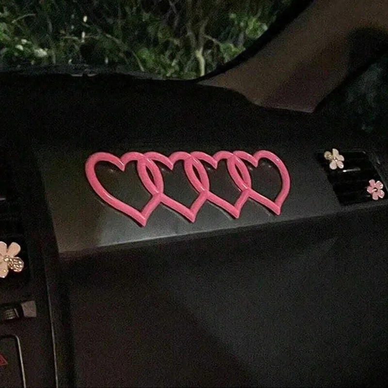 3D Heart Car Badge Sticker – ABS Plastic, Weatherproof, Self-Adhesive