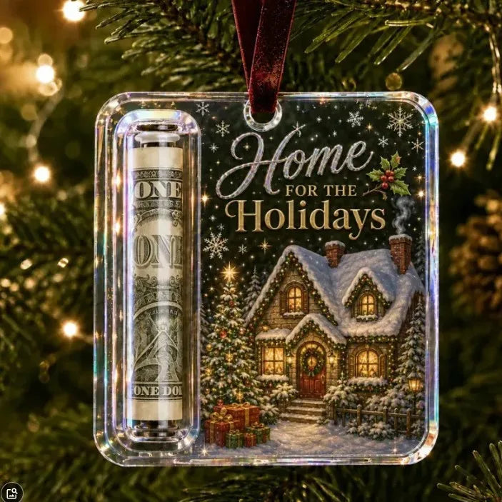 Crystal Clear Christmas Cash Gift Holder Ornaments