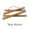 A magnetic wooden poster hanger made of teak wood with a natural finish.