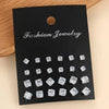 12-Pair Zircon Stud Earring Collection