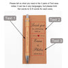 A set of personalized engraved bamboo pens with thank you cards featuring a message and names