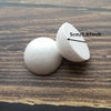 A white polystyrene foam ball is shown next to a sliced piece, indicating a size of 5cm or 1.97 inches.