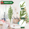 A vertical display of lifelike artificial pine branches showing various parts like leaves, branches, and trunk for holiday de