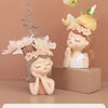 Resin Cartoon Girl Flower Planter