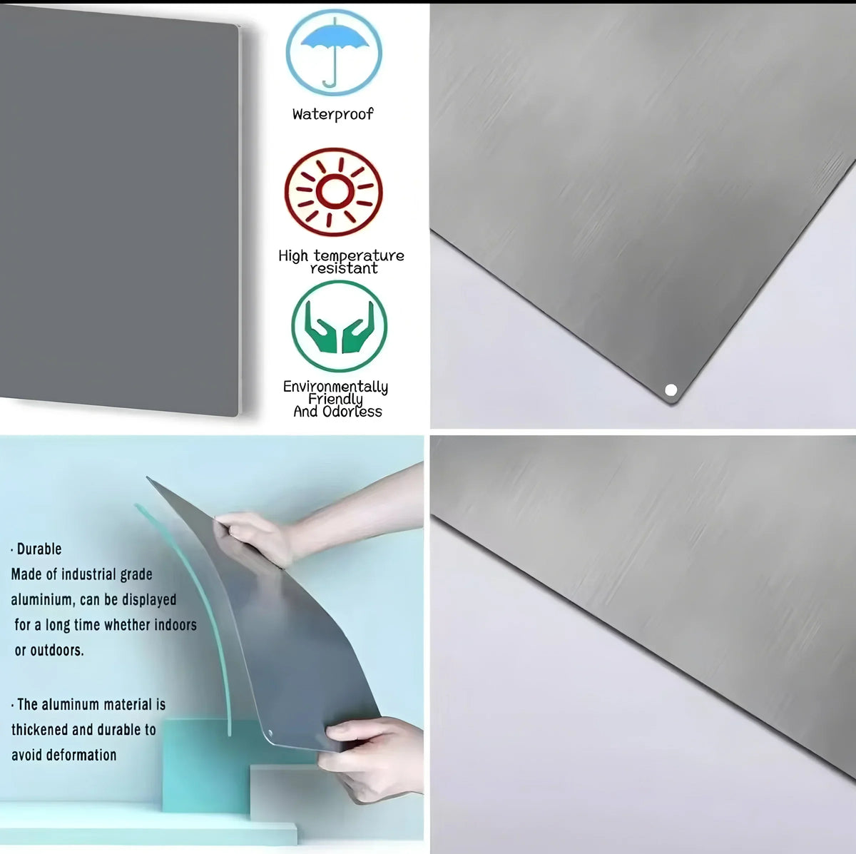 Primer plano de una pieza de arte de lámina de plata con forma puntiaguda, mostrando su durabilidad y características.