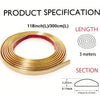 A coil of gold-colored PVC wall trim tape measuring 3 meters long with a specified section dimension.