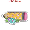 A pink and yellow flatback resin embellishment for crafts, featuring a decorative design.