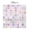 A grid of 100 vintage paper patterns and textures for junk journals and scrapbooking projects.