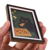 3D Cat Pizza Fridge Magnet with Photo Frame