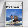 A framed poster titled Point Break featuring two men in a blue ocean setting.