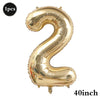 A large, gold foil number balloon shaped like the number 2, suitable for birthday and party decoration.