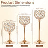 Three gold-toned metal glass candle holders shown in different weights 150G, 160G, and 170G
