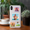 A white smartphone displays a set of Christian faith stickers featuring Jesus and peace themes.
