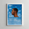 A canvas wall art print featuring Drake's album cover with a portrait against a blue sky background.