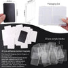 A set of 20 clear adhesive-backed acrylic blanks for making custom fridge magnets.
