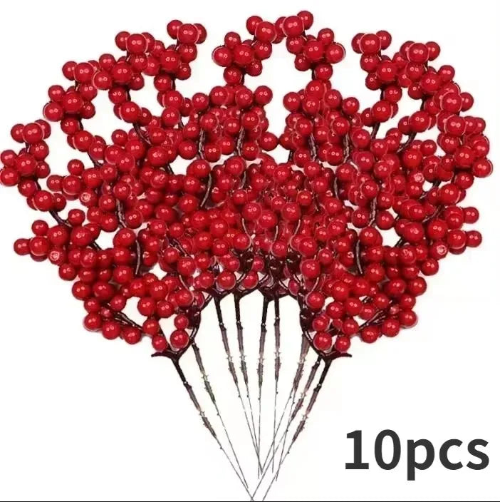 Artificial Red Berry Branches for Christmas Decor