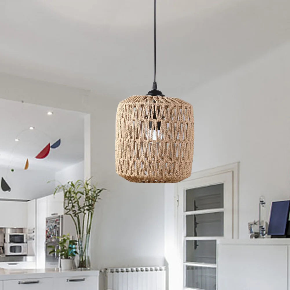 Handcrafted Woven Rattan Lampshade for Warm Ambient Lighting
