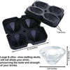 A set of silicone ice molds including skull, sphere, and diamond shapes for preserving drink flavor.