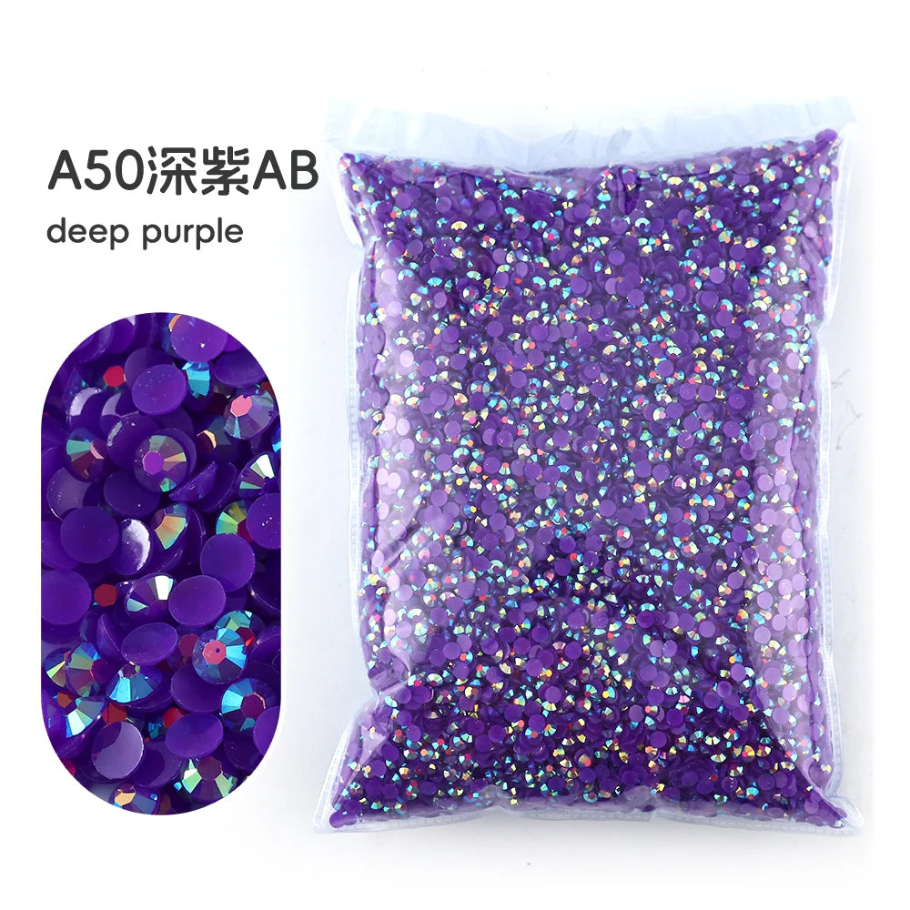 Bag of A50 deep purple resin rhinestones for crafting