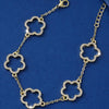 Gold-plated cubic zirconia flower bracelet for women with a delicate chain design