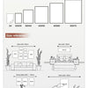 Reference guide showing various canvas sizes like A4, 20x30, 30x40, and 50x70 for art printing.