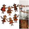 Vintage Wooden Halloween Garland Set (6 Pcs)