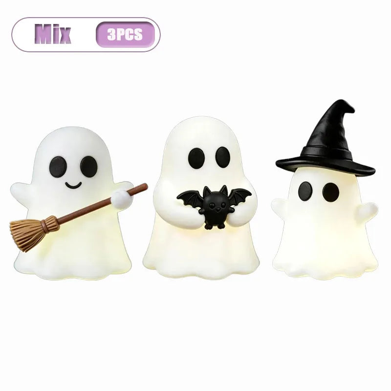 Glow-in-the-Dark Mini Ghost Figurine for Halloween Décor