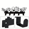 Black Islamic Arabic blessing key holder with hooks and mounting brackets
