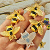 Lifelike Resin Bee Charms for Jewelry Making & DIY Crafts
