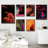 A gallery wall display of vintage TV Girl music posters featuring album art and text.