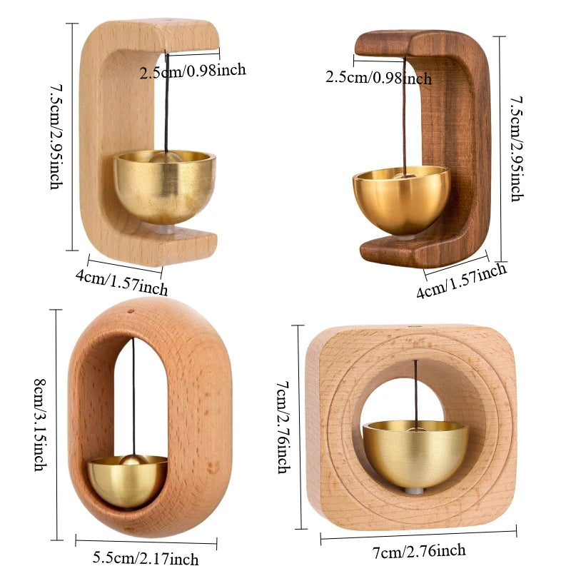 Wooden Copper Wind Chime Door Bell with Magnetic Mount