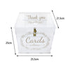 Clear acrylic gift box with a thank you message and cards welcome note