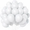 A cluster of white latex balloons for parties