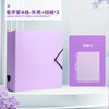 Purple large capacity small card booklet with two display boards shown next to it.