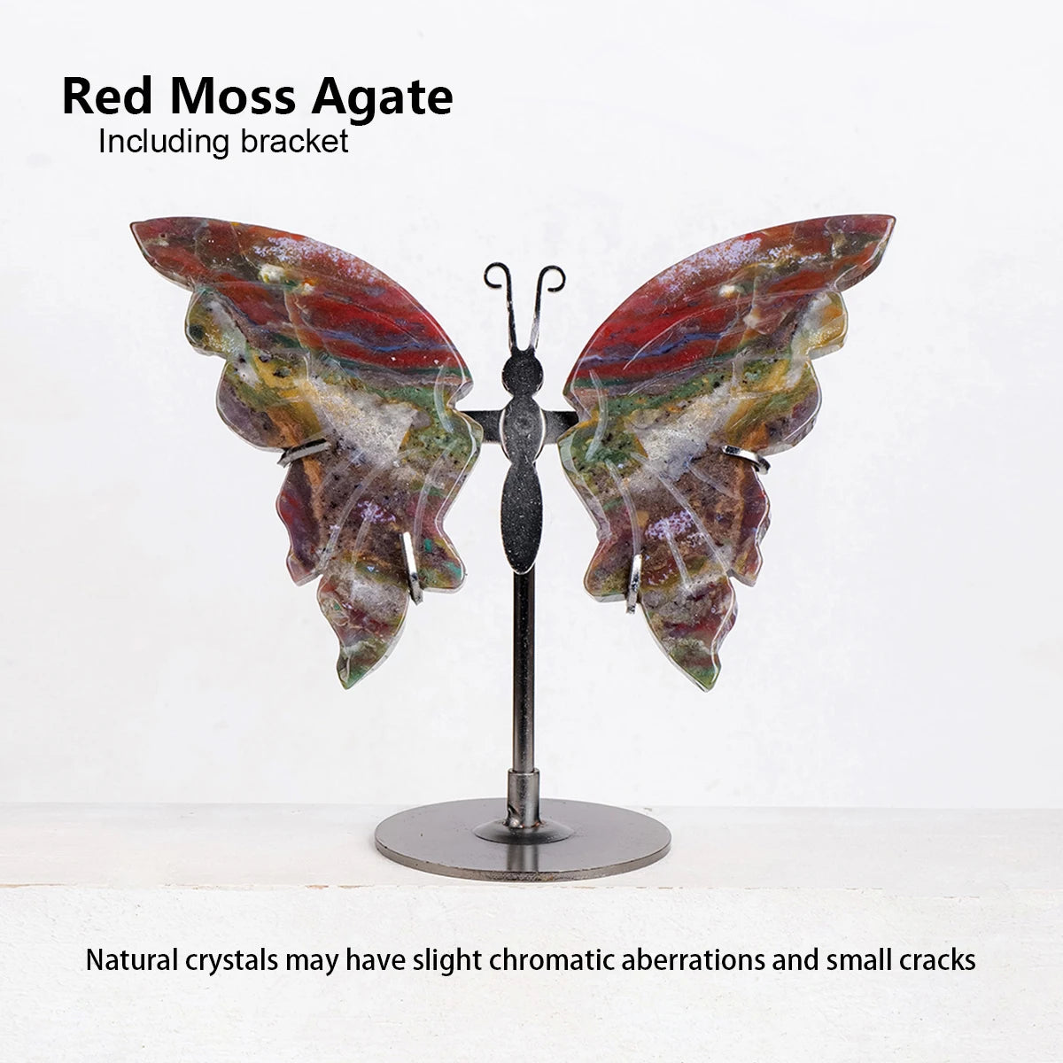 Hand-Carved Natural Amethyst Crystal Butterfly Desk Ornament