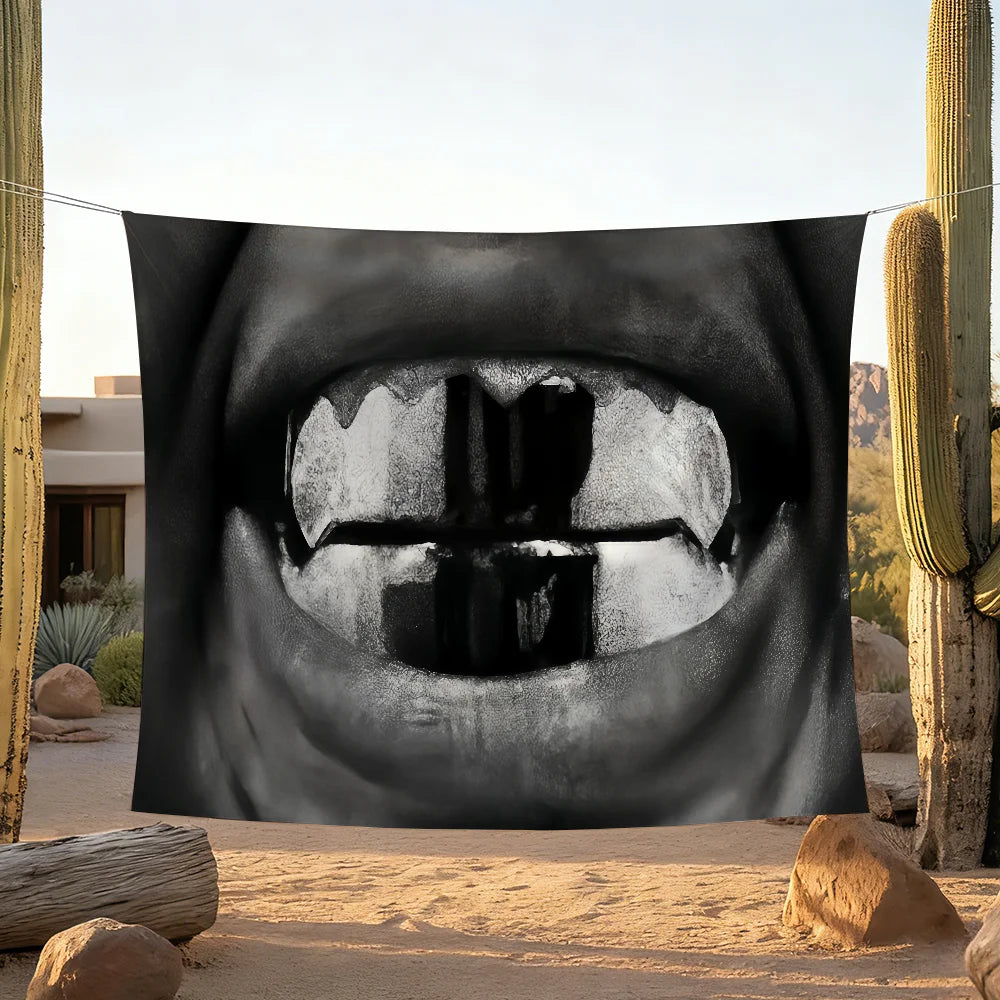A black and white close-up photograph of a face with an intense expression, used as a banner for decor.