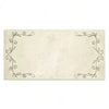 A rectangular, light beige wooden sign with a decorative black vine border for personalized text.