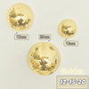 Golden disco ball decor with various sizes shown for wall mounting