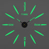 A modern 3D acrylic wall clock face with twelve green directional lines and hands pointing to the center.