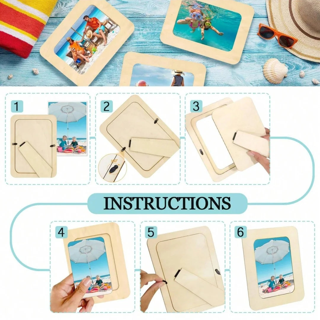 Unfinished Wooden Photo Frames for DIY Crafting and Display