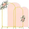 A set of vintage bud glass vases displayed on a gold stand with floral accents.