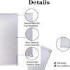 Details of a metal sign showing reserved holes, heavy aluminum construction, and rounded edges for safe installation.