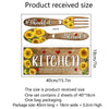 A set of wooden kitchen themed wall stickers featuring sunflowers and a blessed design