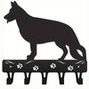 Black decorative metal key hooks designed for wall organization.