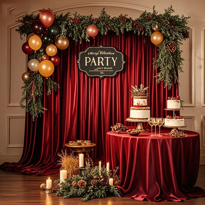 Elegant Satin Backdrop Curtain for Weddings and Events