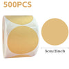 Roll of 500 personalized kraft paper seal labels for gift wrapping in a beige color