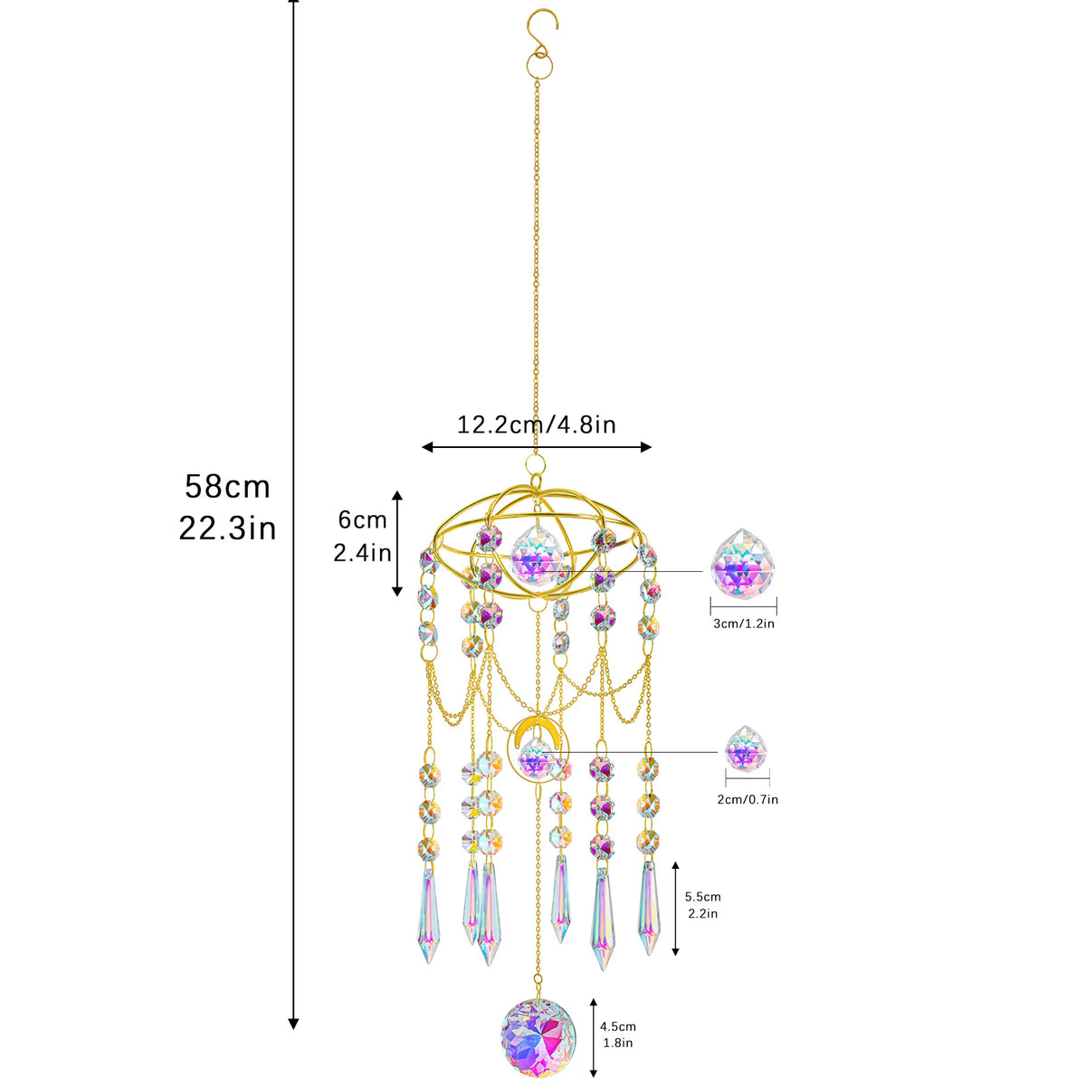 Crystal Prism Wind Chime Garland