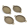 Vintage Style Cameo Pendant Bases with Ornate Gold or Silver Finish